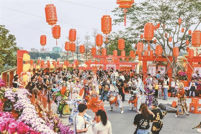 非遺表演亮相花市